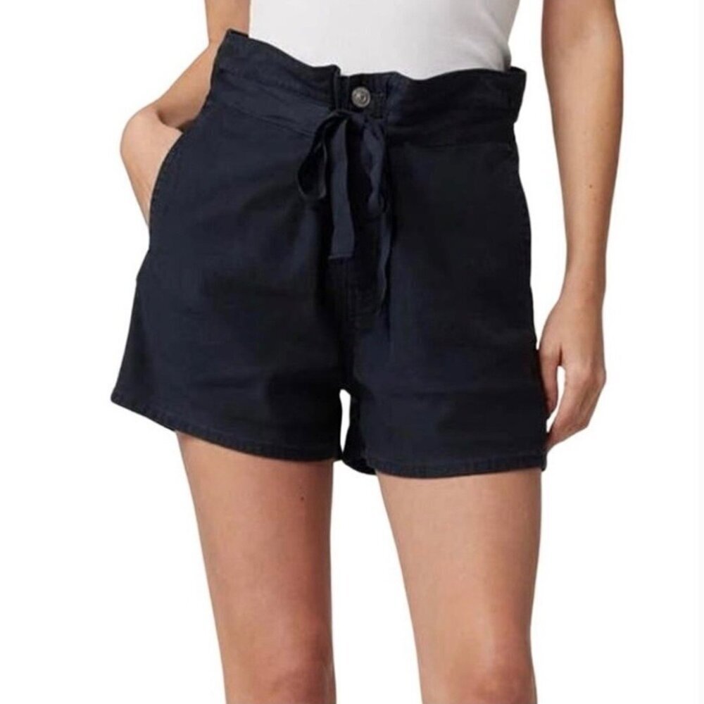 Hudson 26 (2) Paperbag Women’s Linen Blend High Rise Black Shorts